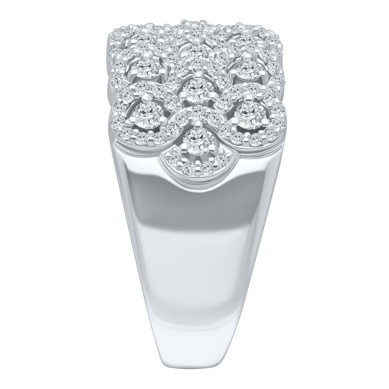 Natural Diamond 1ctw. Multi Row Anniversary Band in 10k White Gold image number null